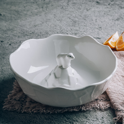 Bear-inside Patten Ceramic Bowls