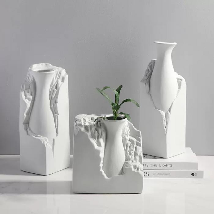 Wabi-sabi   White Resin Table Decorations