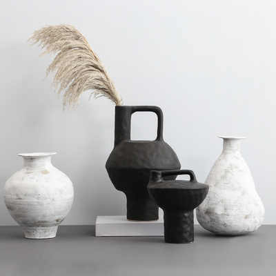 Black&White Japanese Style Wabi-sabiPorcelain Vase