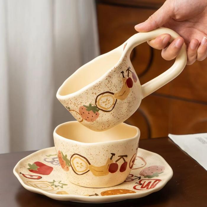 Vintage Hand-pinched Ceramic Cultery Set