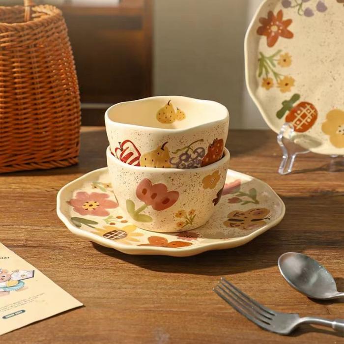 Vintage Hand-pinched Ceramic Cultery Set