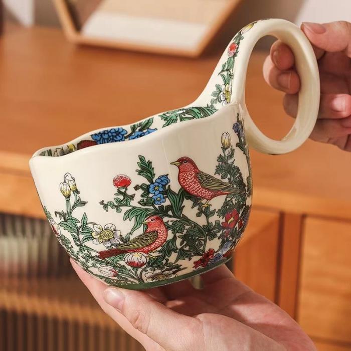 Vintage Ceramic Bowl with Handle