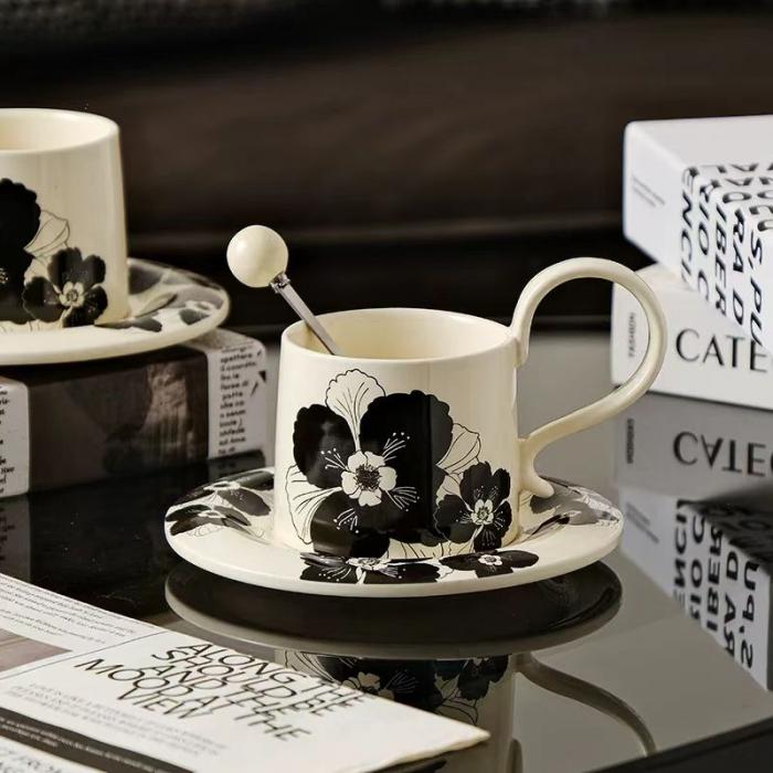Retro Porcelain Coffee Cup Set