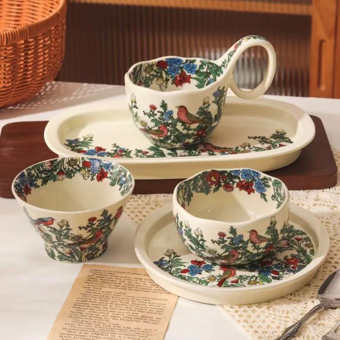 Elegant Vintage watercolor Porcelain Cultery Sets