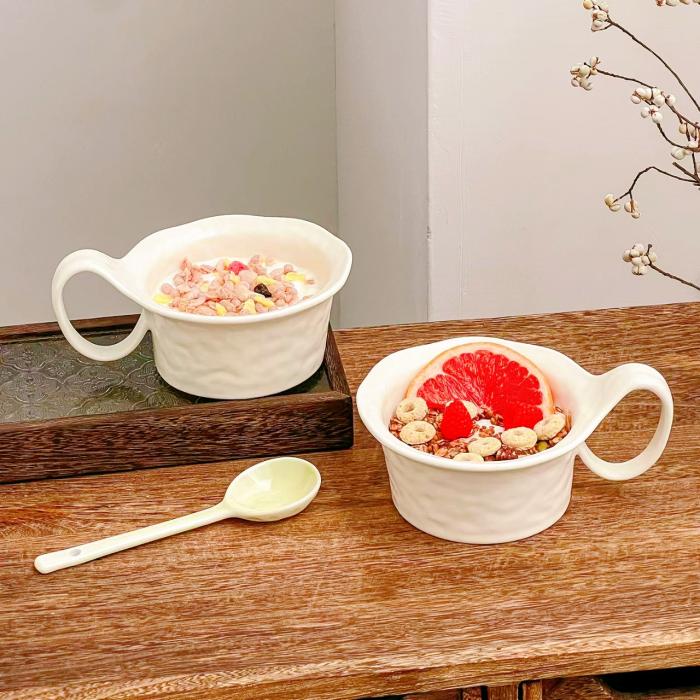 Cream White Wave-edge Oat Cup